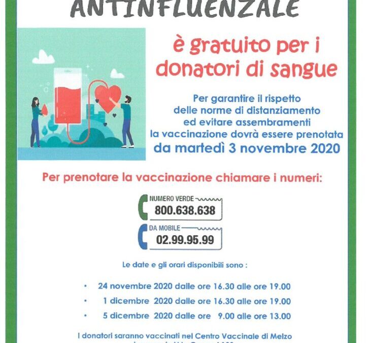 Vaccinazione antinfluenzale per i donatori