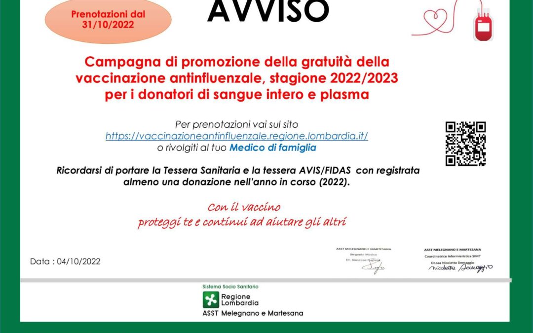 VACCINAZIONE ANTINFLUENZALE 2022/2023