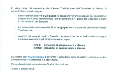 RISTRUTTURAZIONE DEL CENTRO TRASFUSIONALE