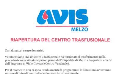 RIAPERTURA DEL CENTRO TRASFUSIONALE
